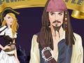 Karib və Pirates: Kapitan Jack Sparrow və Elizabeth kimi geyinmək online oynamaq